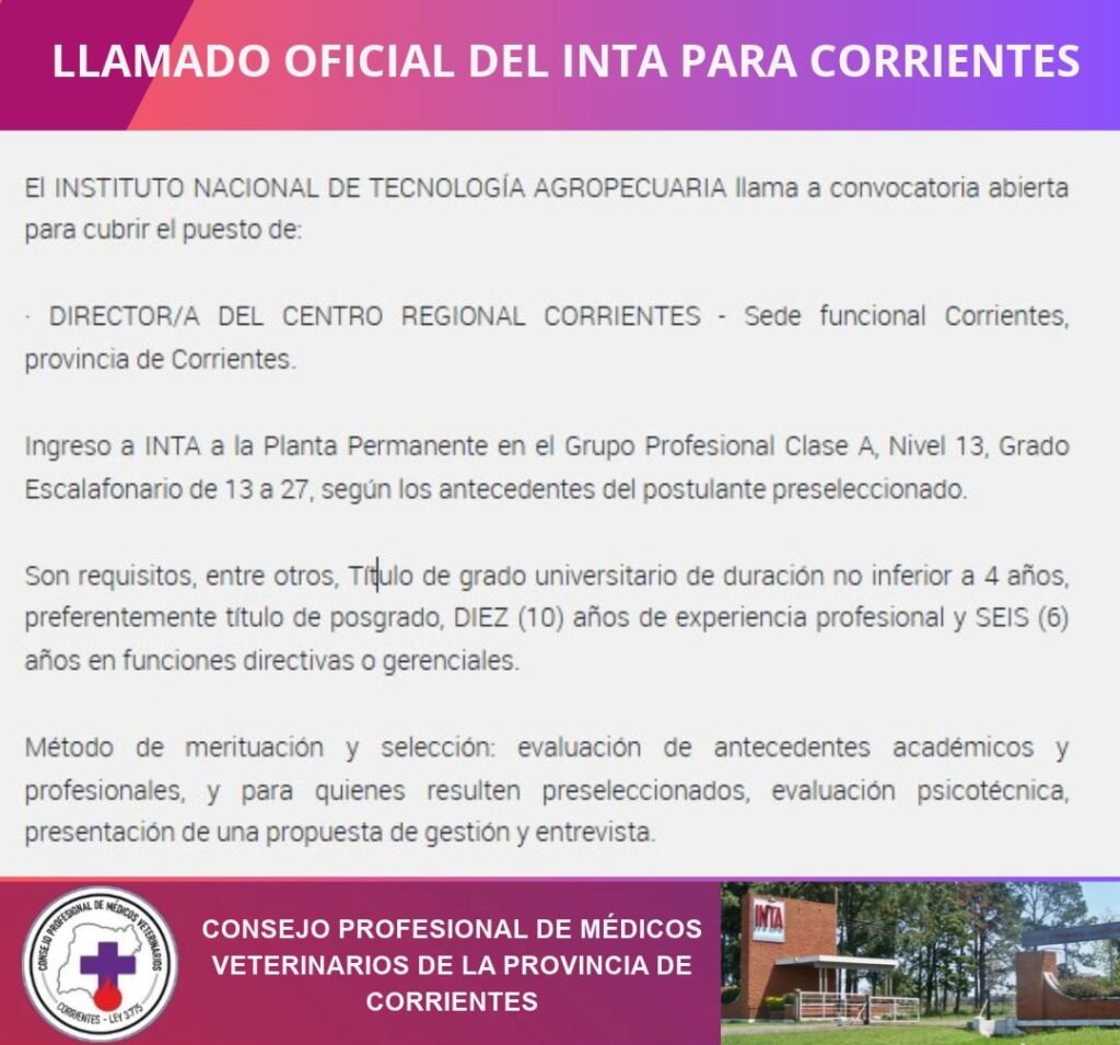 Concurso para el INTA de Corrientes